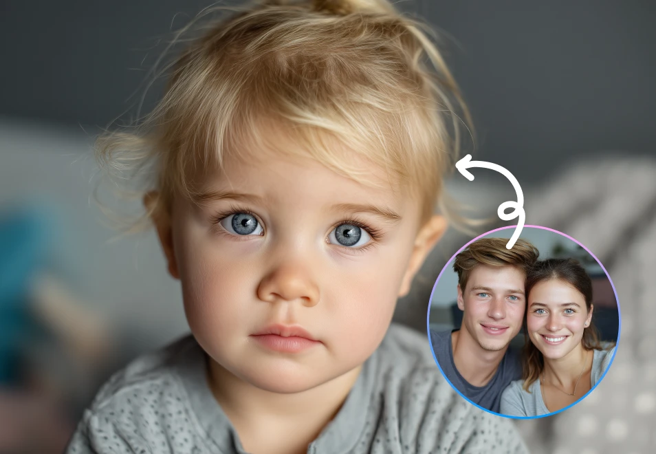 Realistic AI baby face images